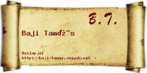 Baji Tamás névjegykártya